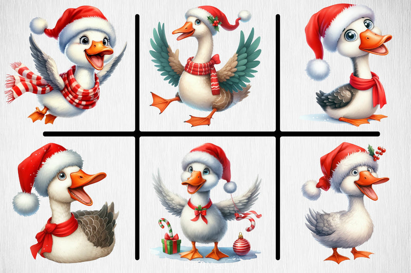 Christmas Goose Clipart Bundle - CraftNest - Digital Crafting and Art