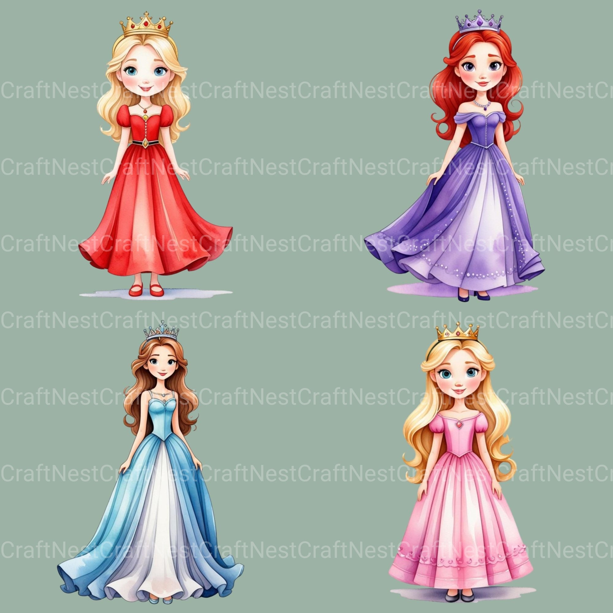 Princesses Clipart Bundle - CraftNest - Digital Crafting and Art