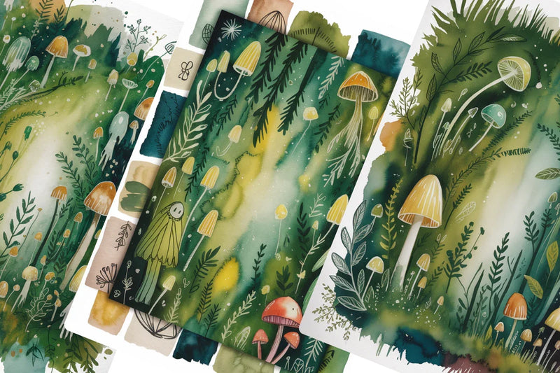 Enchanted Forest Junk Journal Papers - CraftNest - Digital Crafting and Art