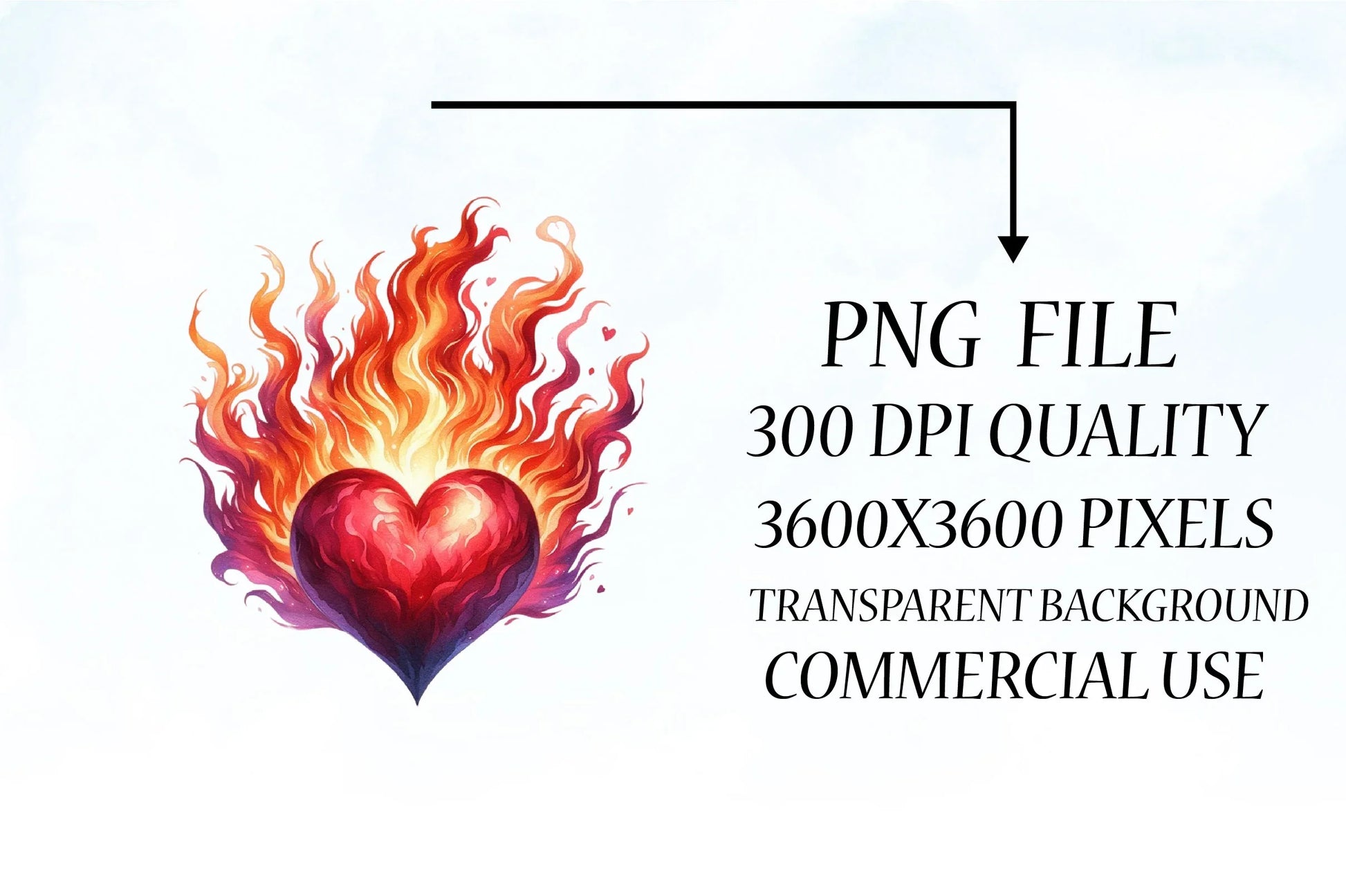 Flaming Heart Clipart Bundle 2 - CraftNest - Digital Crafting and Art