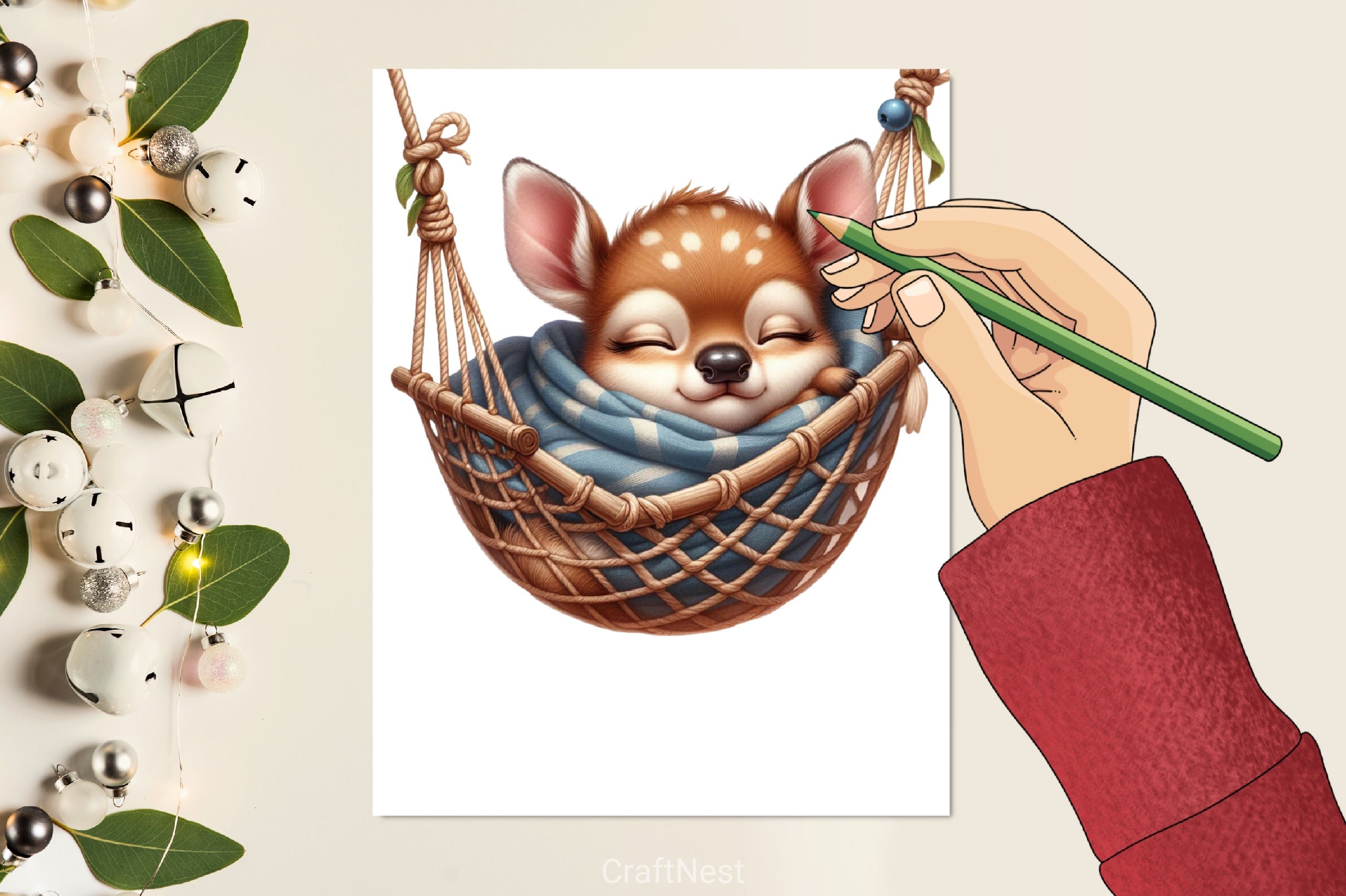 Sleeping Animal Hammock Clipart Bundle - CraftNest - Digital Crafting and Art