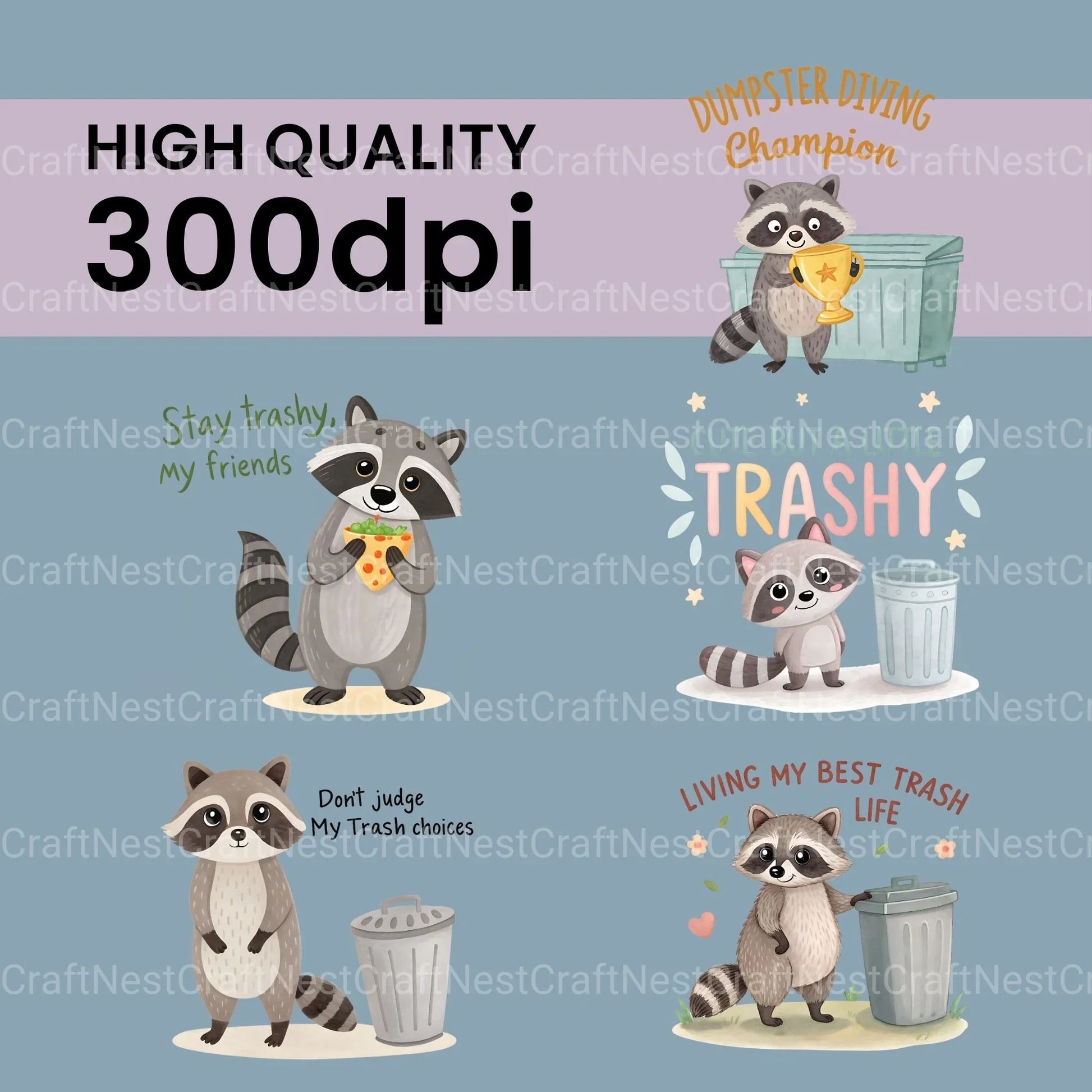 Raccoons Clipart Bundle - CraftNest - Digital Crafting and Art