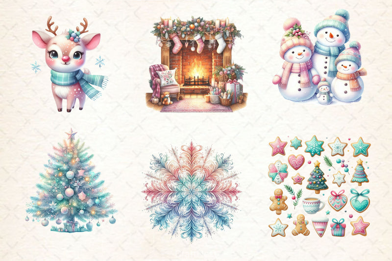 Pastel Christmas Clipart Bundle 2 - CraftNest - Digital Crafting and Art