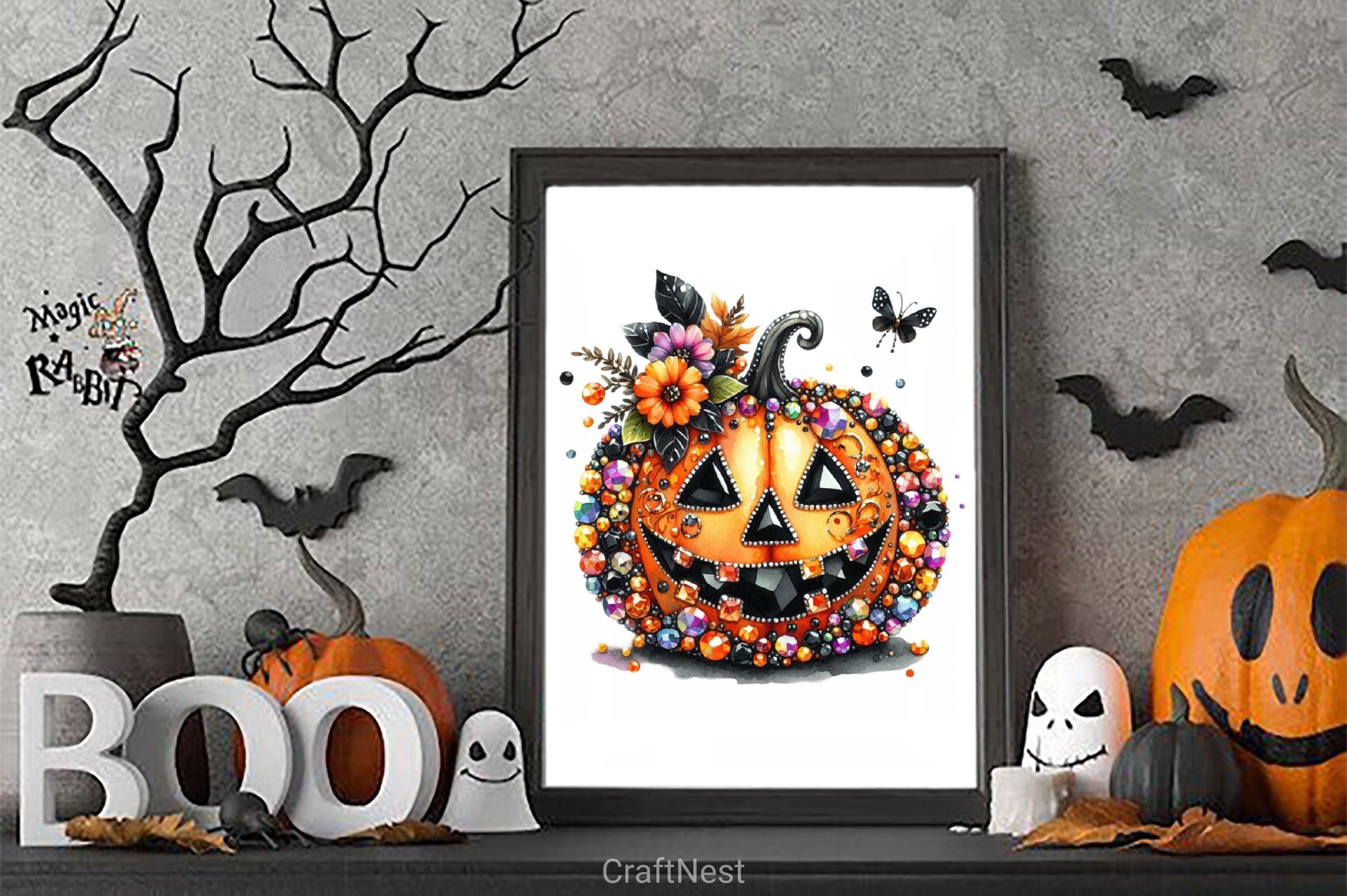 Rhinestone Pumpkin Halloween Clipart Bundle - CraftNest - Digital Crafting and Art
