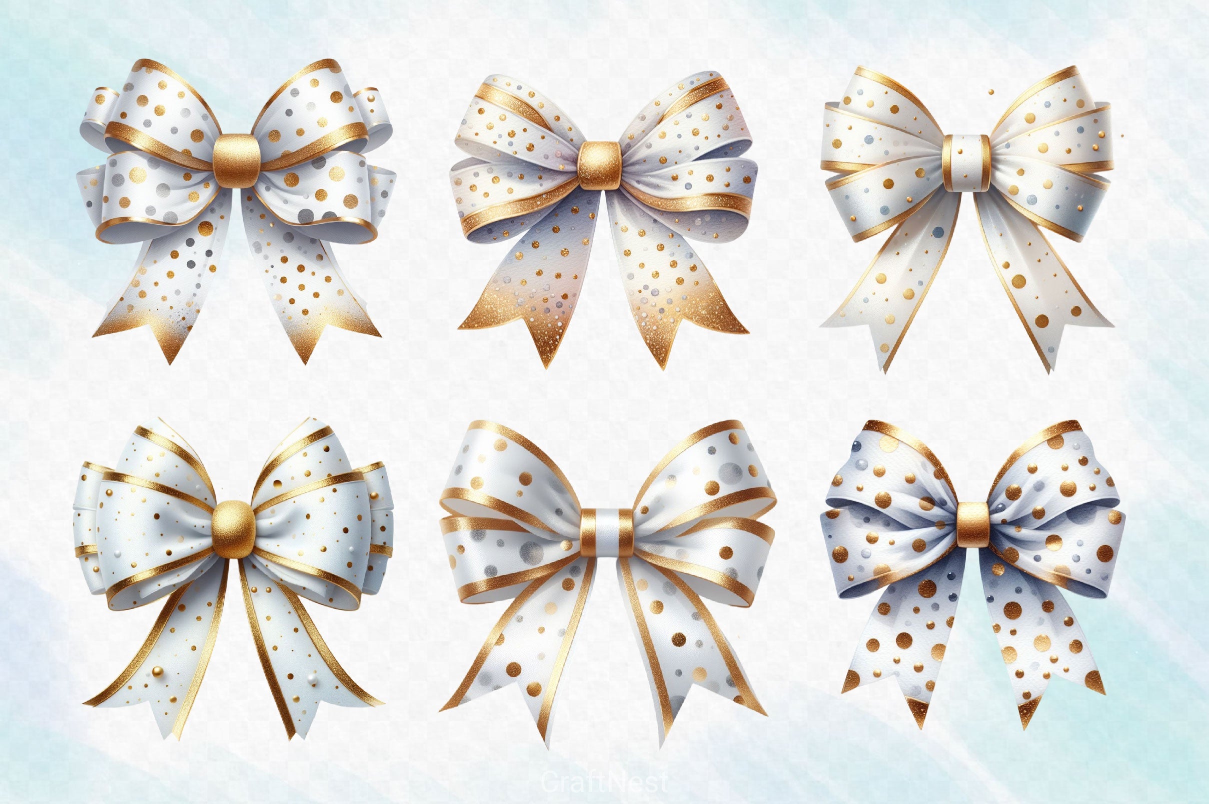 White Bow Clipart Bundle - CraftNest - Digital Crafting and Art