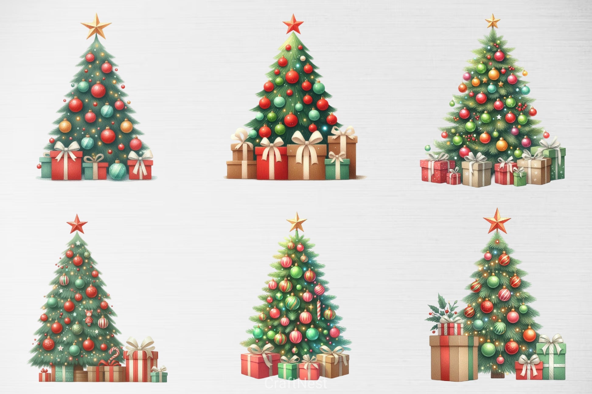 Christmas Tree Clipart Bundle 8 - CraftNest - Digital Crafting and Art