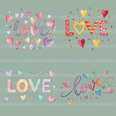Love Word Clipart Bundle - CraftNest - Digital Crafting and Art