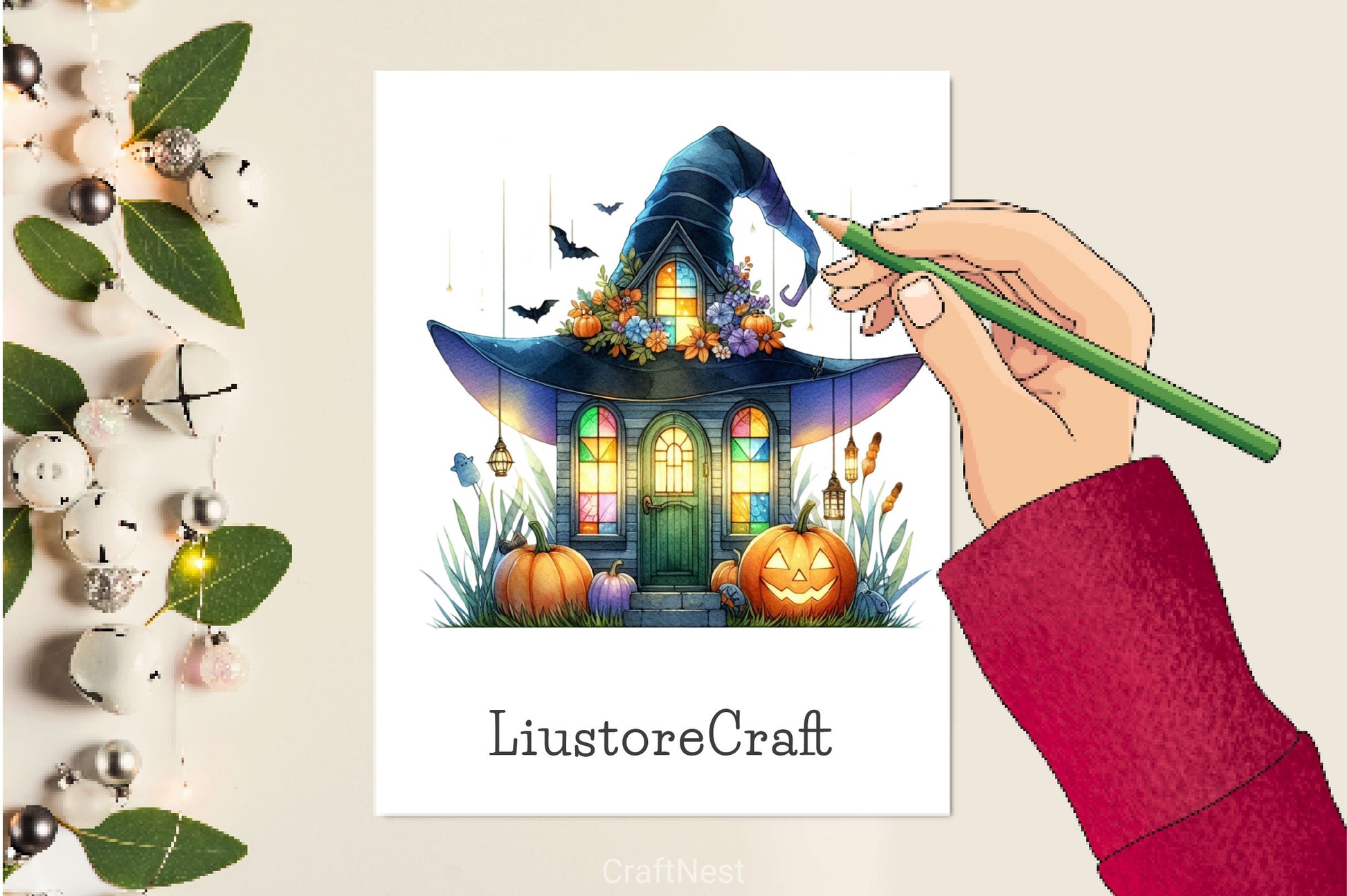 Fairy Halloween Witch House Clipart Bundle - CraftNest - Digital Crafting and Art