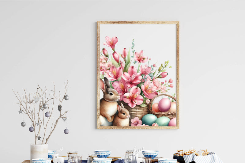 Vintage Easter Bunny Flower Clipart Bundle - CraftNest - Digital Crafting and Art