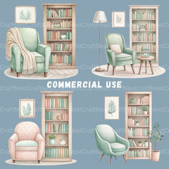 Reading Book Nooks Clipart Bundle - CraftNest - Digital Crafting and Art