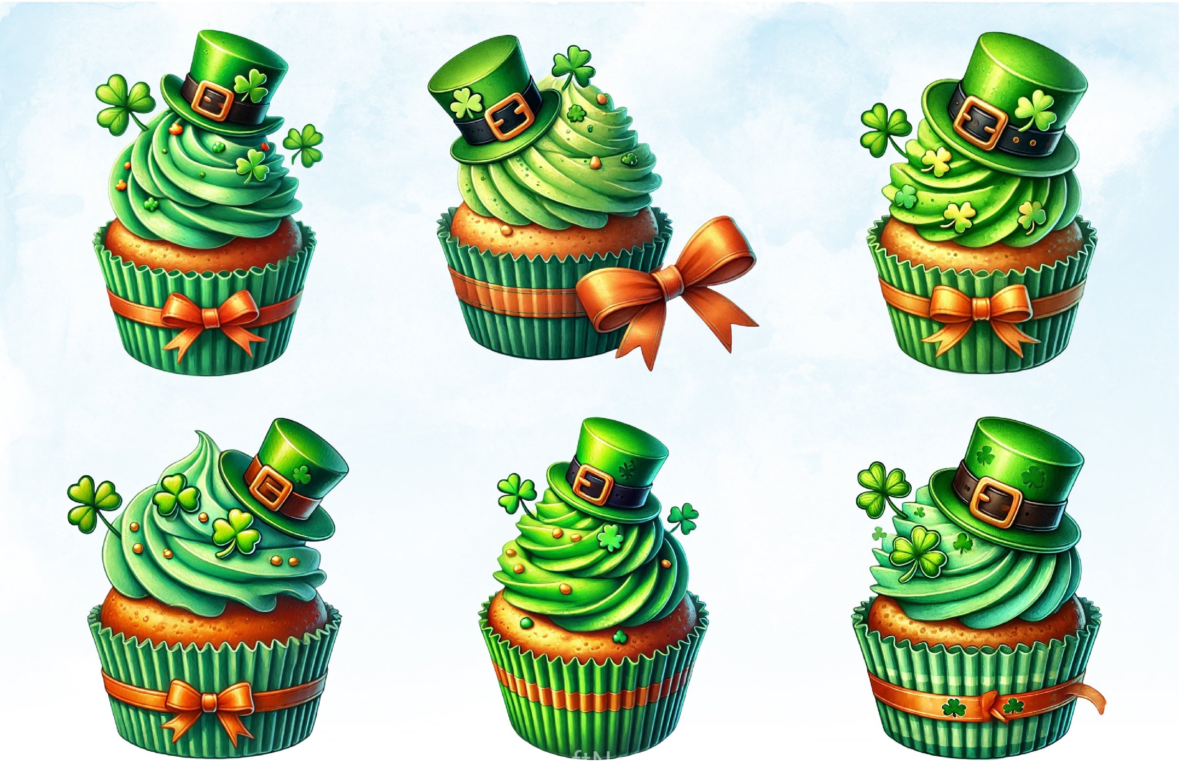 St Patrick's Day Cupcake Clipart Bundle - CraftNest - Digital Crafting and Art