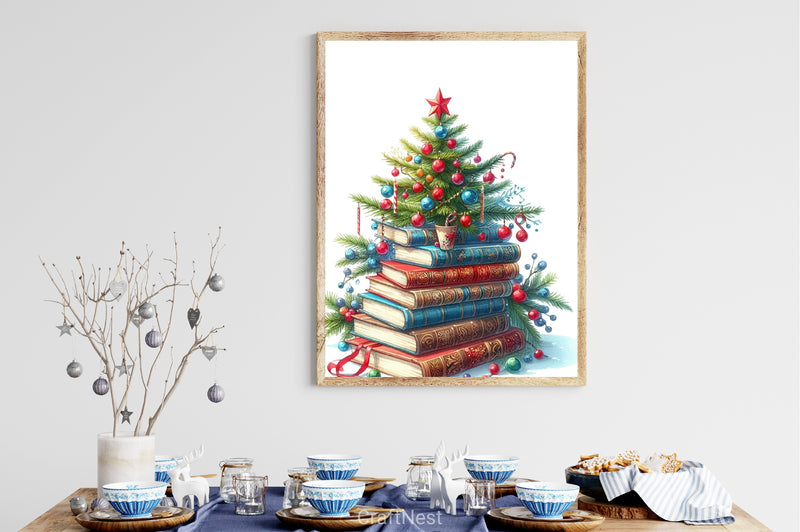 Christmas Books Tree Clipart Bundle - CraftNest - Digital Crafting and Art