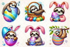 Easter Sloth Clipart Bundle - CraftNest - Digital Crafting and Art
