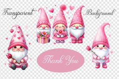 Pink Valentine Gnome Clipart Bundle - CraftNest - Digital Crafting and Art