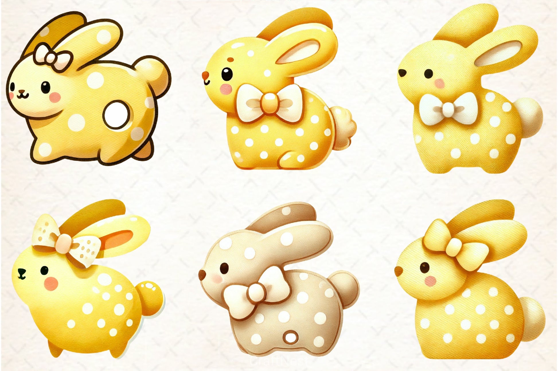 Easter Bunny Biscuit Clipart Bundle - CraftNest - Digital Crafting and Art