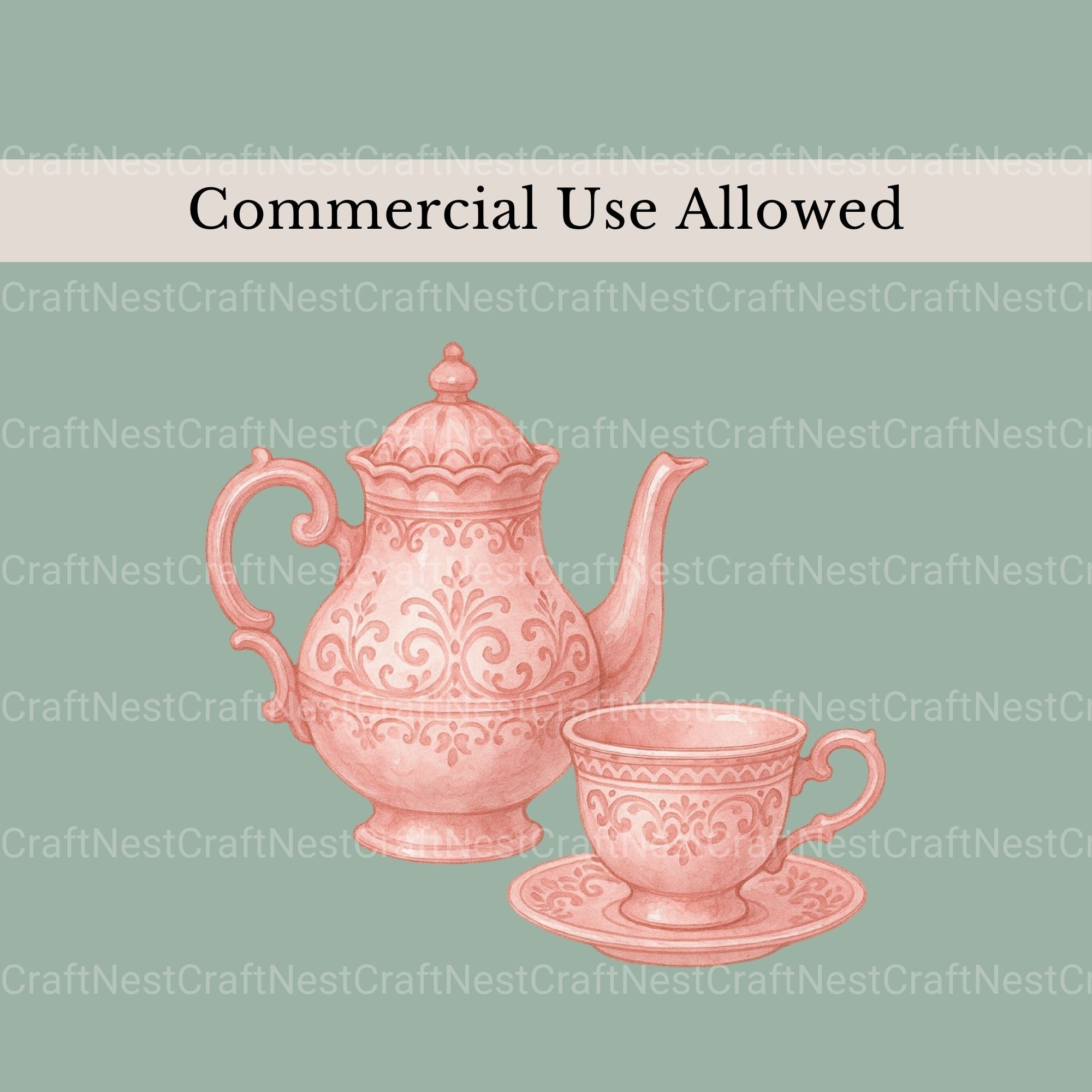 Tea Sets Clipart Bundle - CraftNest - Digital Crafting and Art