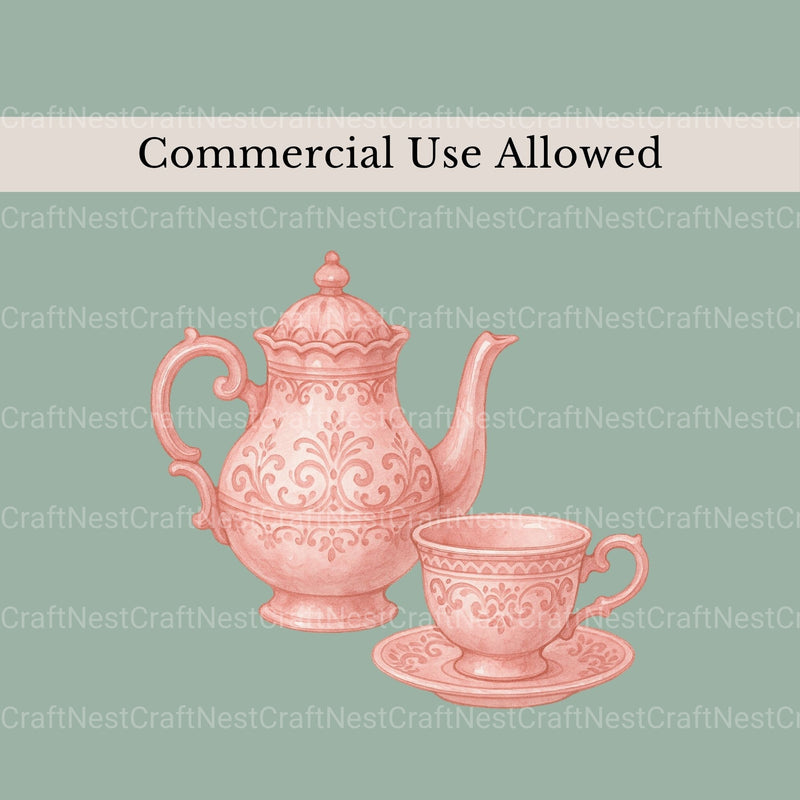 Tea Sets Clipart Bundle - CraftNest - Digital Crafting and Art