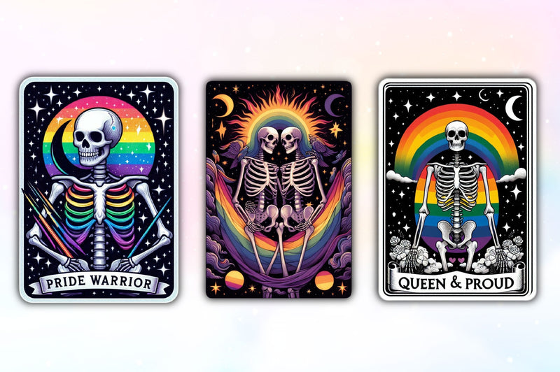 LGBTQ Pride Skeleton Tarot Card Clipart Bundle - CraftNest - Digital Crafting and Art
