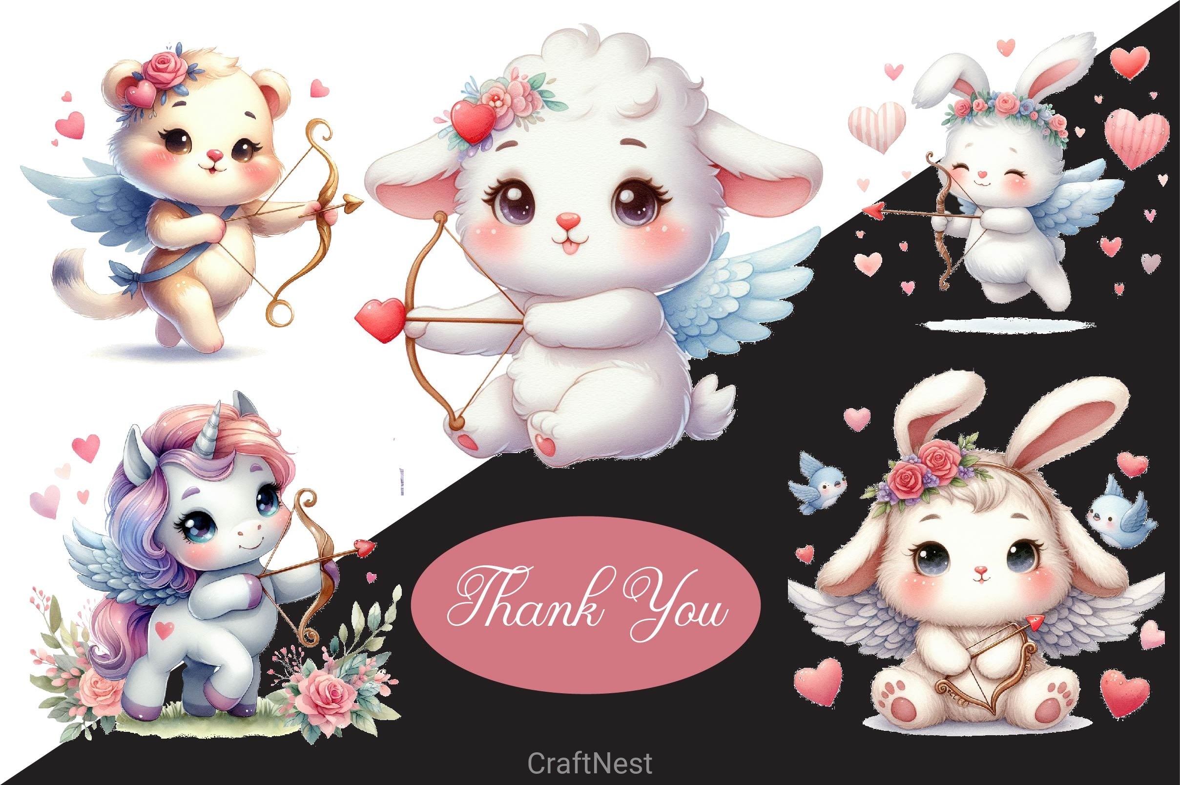 Cupid Valentines Day Clipart Bundle - CraftNest - Digital Crafting and Art