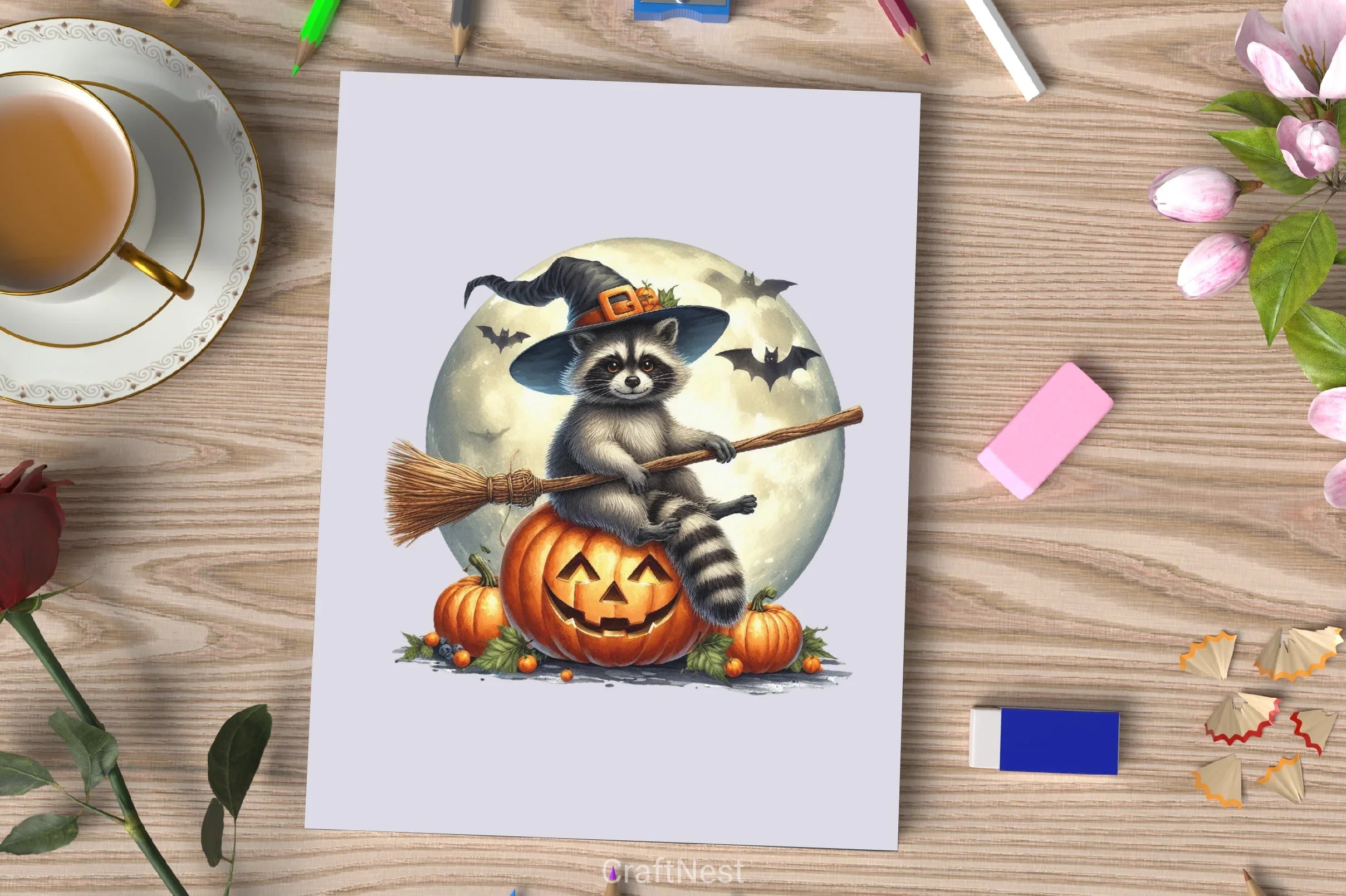 Halloween Raccoon Clipart Bundle 8 - CraftNest - Digital Crafting and Art