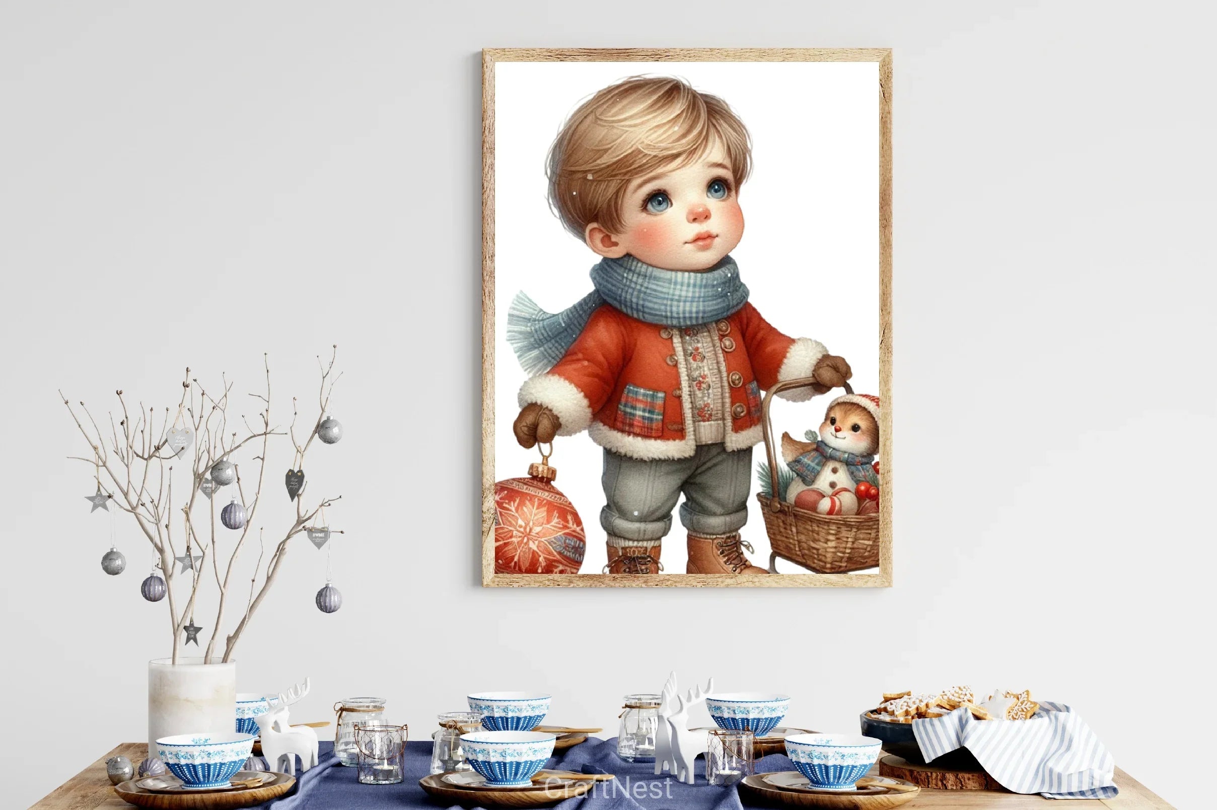 Retro Christmas Boy Clipart Bundle - CraftNest - Digital Crafting and Art