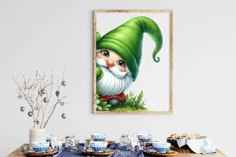 Gnome Peeking Around Corner Clipart Bundle - CraftNest - Digital Crafting and Art