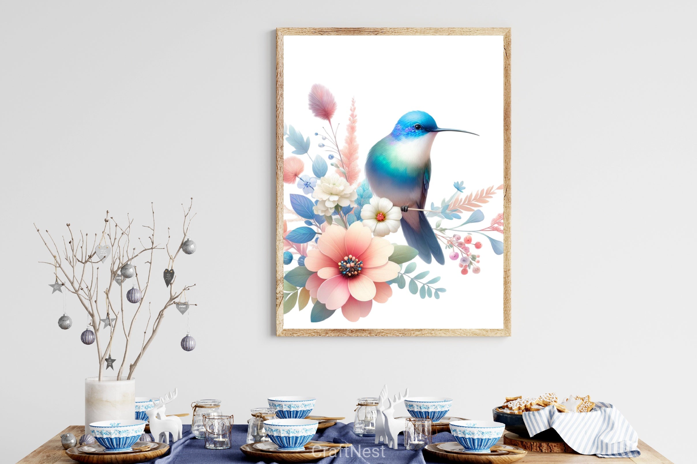 Hummingbird & Flowers Clipart Bundle - CraftNest - Digital Crafting and Art