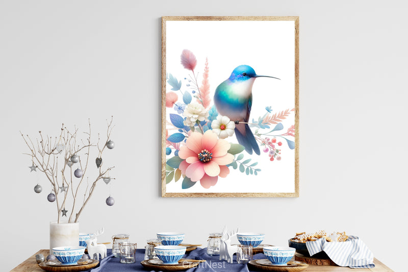 Hummingbird & Flowers Clipart Bundle - CraftNest - Digital Crafting and Art