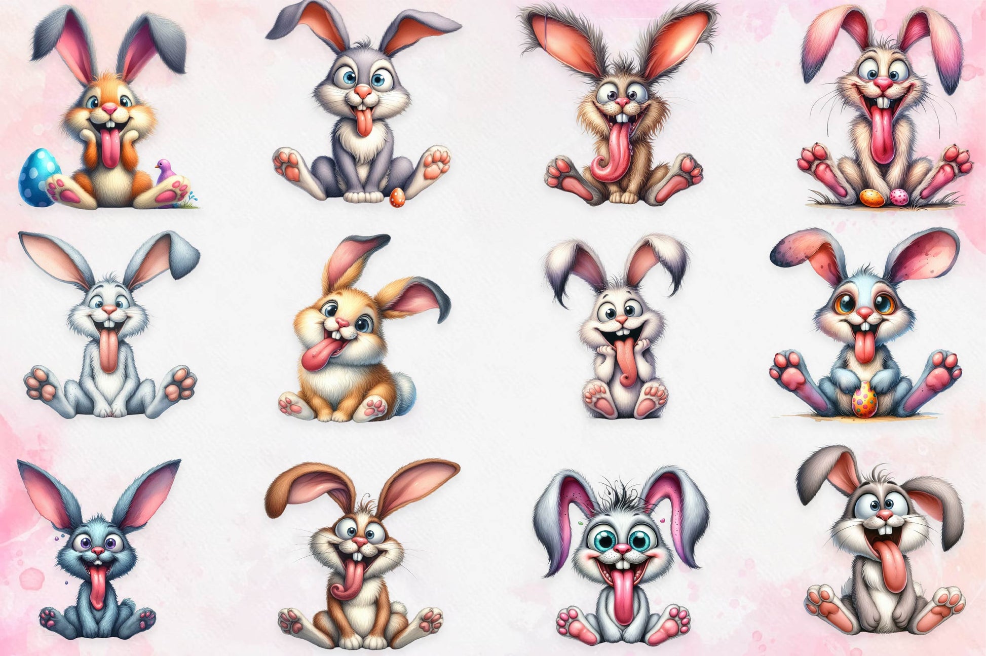 Funny Crazy Easter Bunny Clipart Bundle - CraftNest - Digital Crafting and Art