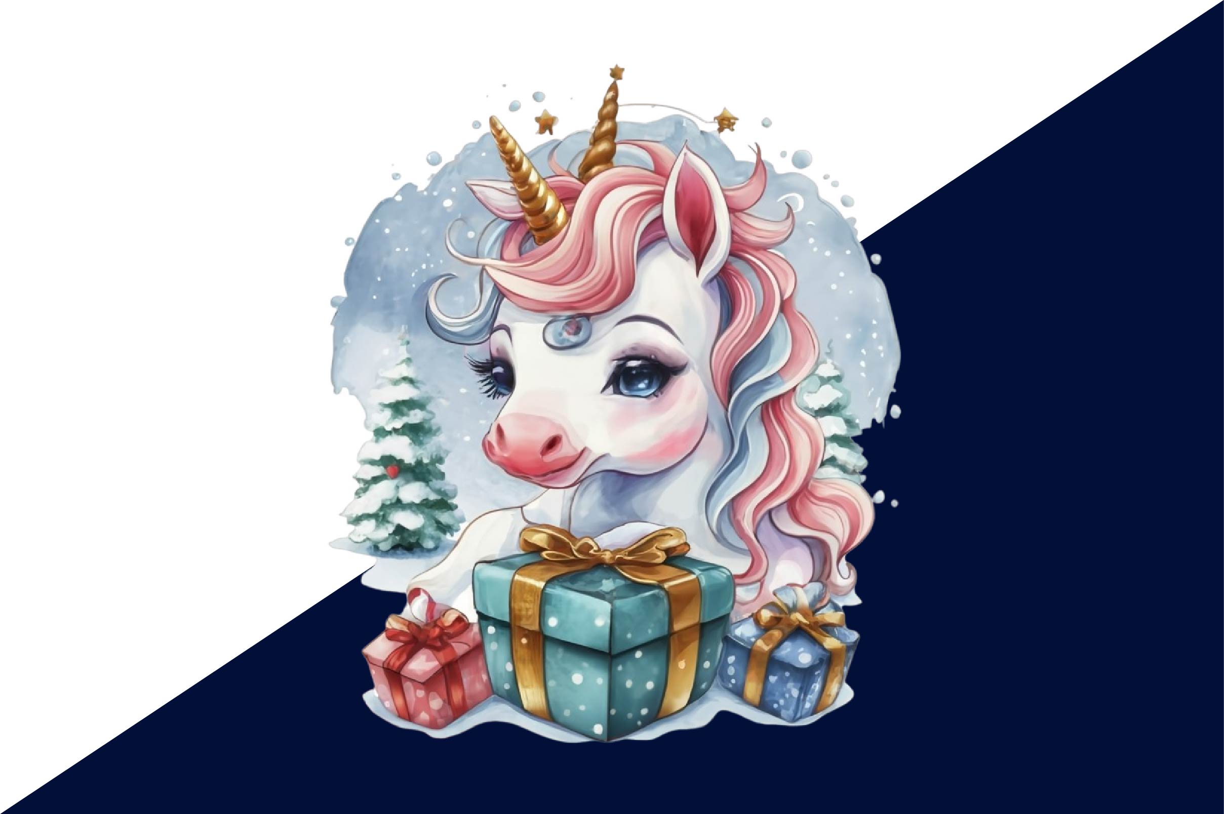 Magical Floral Christmas Unicorn Design Clipart Bundle - CraftNest - Digital Crafting and Art