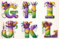 Mardi Gras Alphabet Clipart Bundle - CraftNest - Digital Crafting and Art
