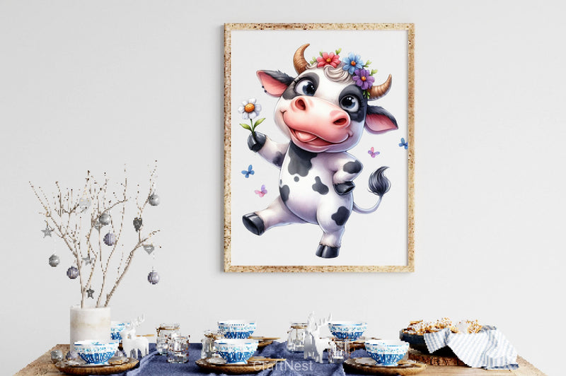 Funny Cute Cow Clipart Bundle - CraftNest - Digital Crafting and Art