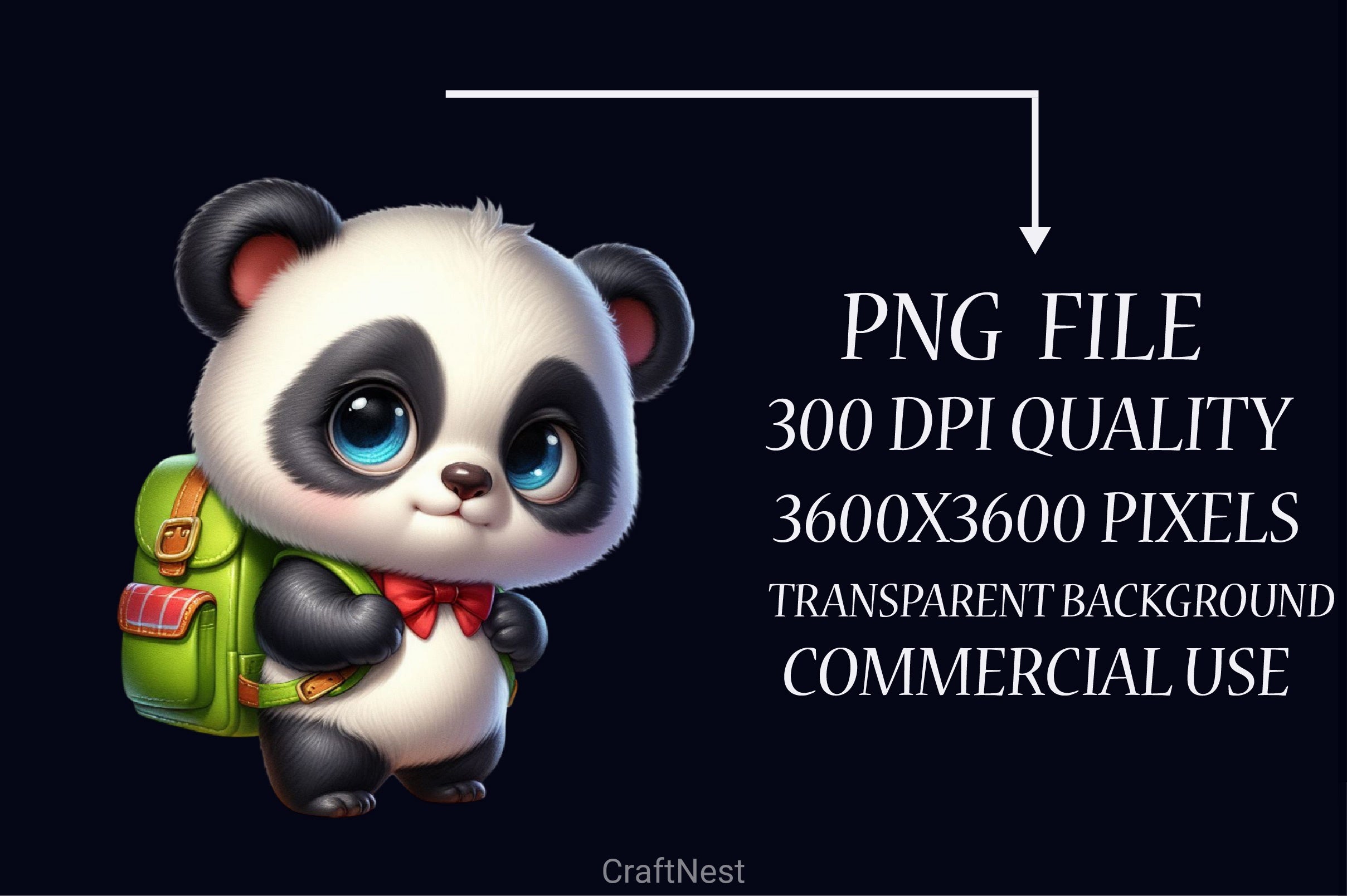 Panda Student Clipart Bundle - CraftNest - Digital Crafting and Art