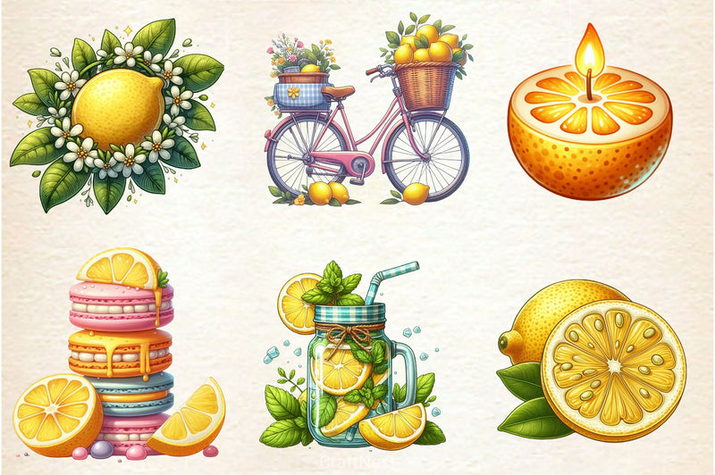 Summer Lemon Clipart Bundle - CraftNest - Digital Crafting and Art