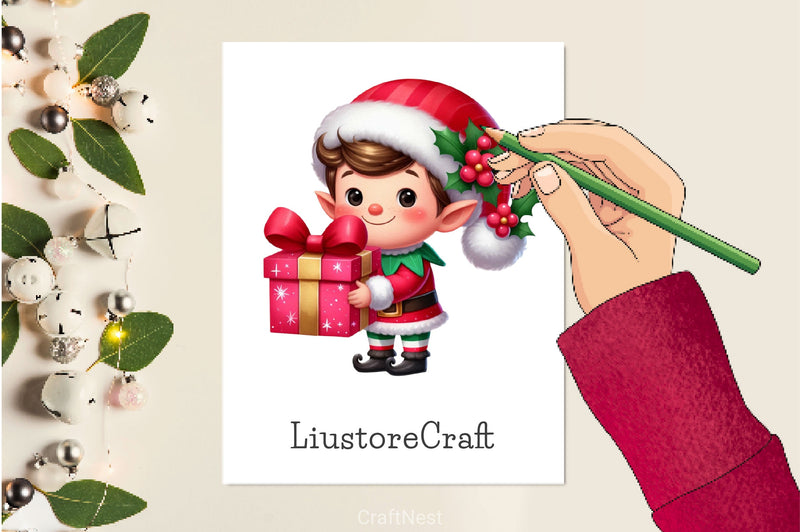 Christmas Elf Christmas Clipart Bundle 2 - CraftNest - Digital Crafting and Art