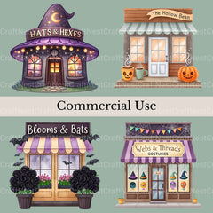 Halloween Shops Clipart Bundle - CraftNest - Digital Crafting and Art