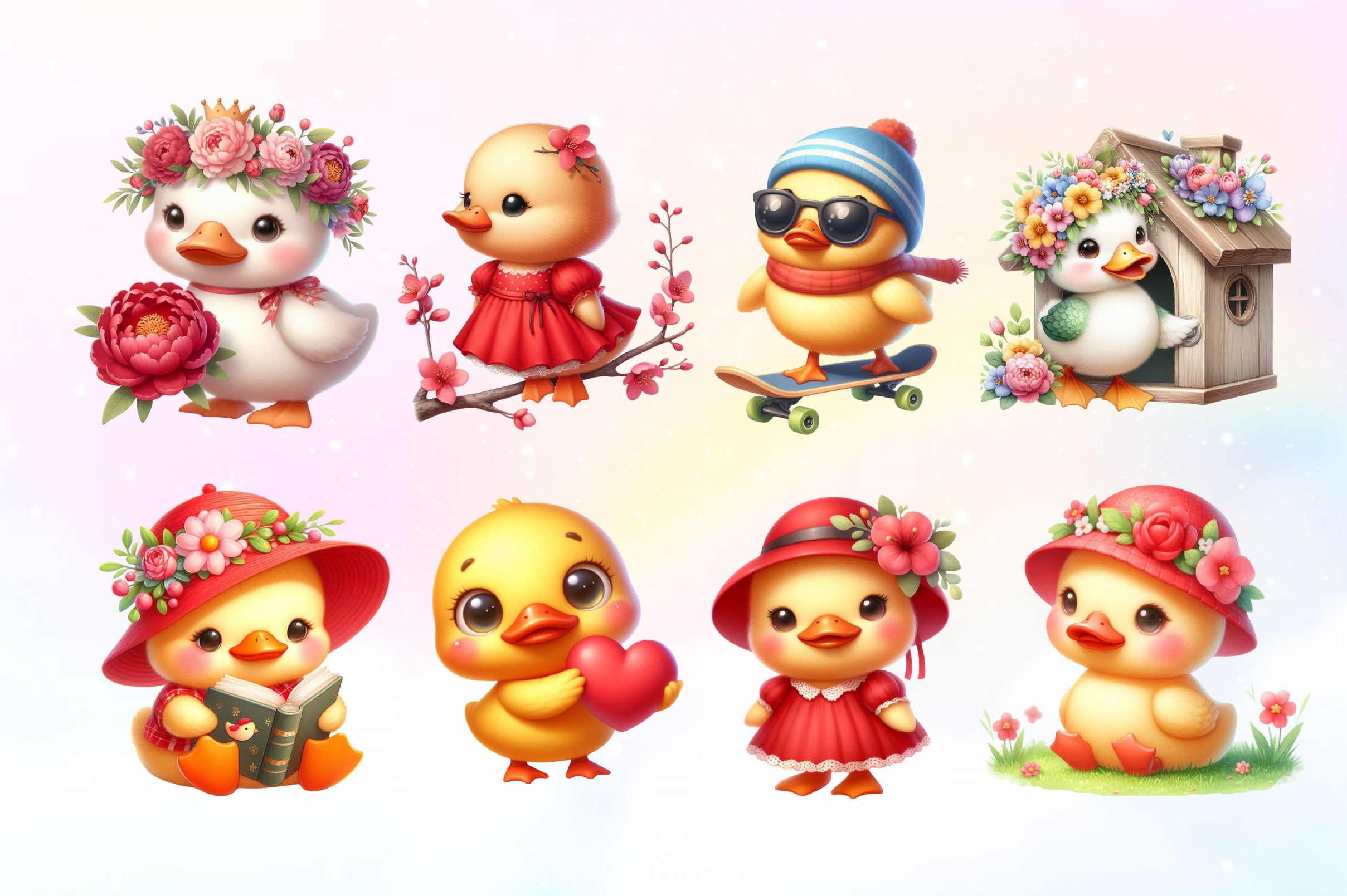 Cute Duck Clipart Bundle - CraftNest - Digital Crafting and Art