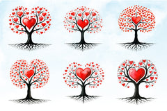 Valentine Heart Tree Clipart Bundle - CraftNest - Digital Crafting and Art