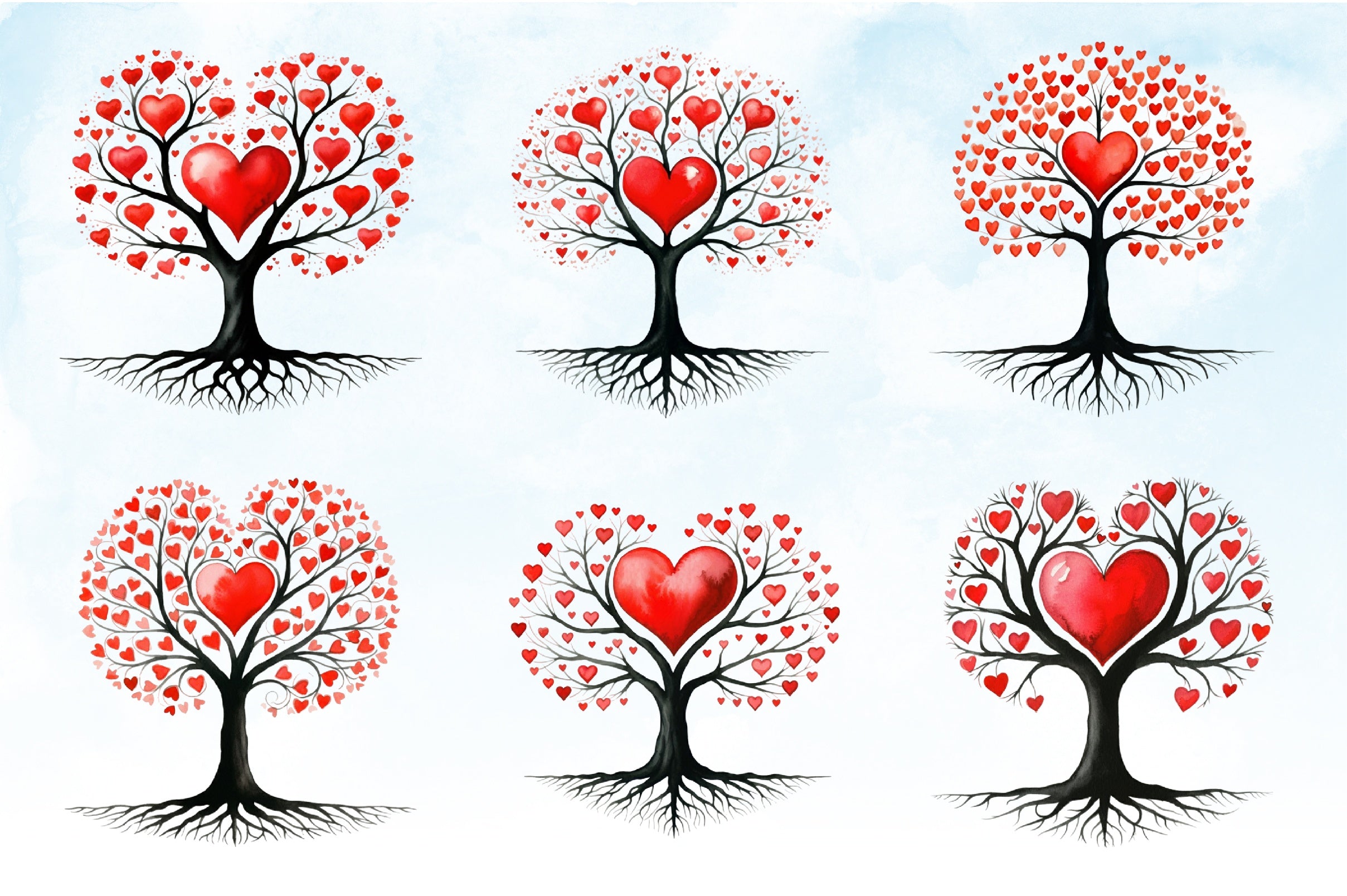 Valentine Heart Tree Clipart Bundle - CraftNest - Digital Crafting and Art
