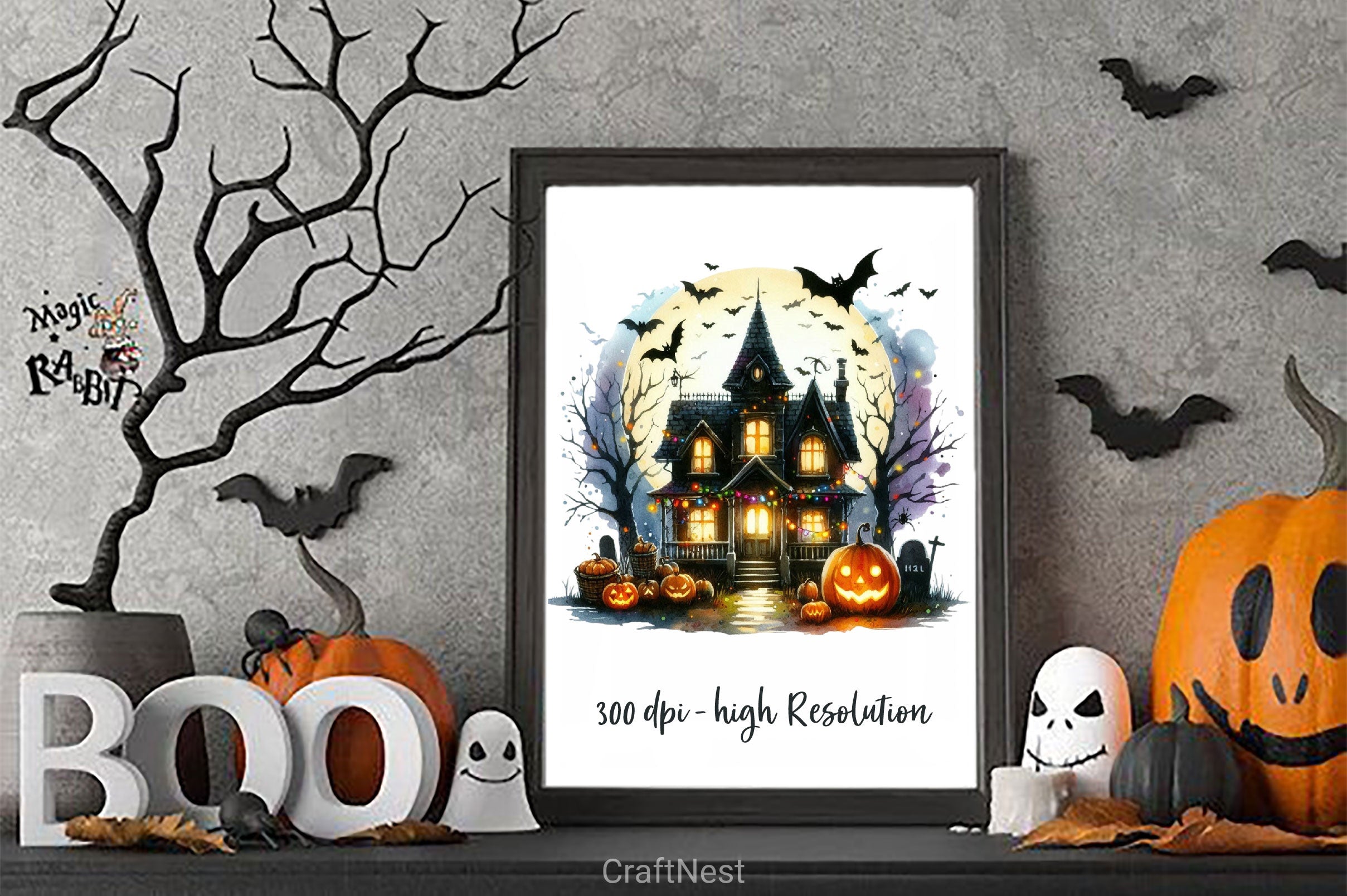 Halloween House Clipart Bundle 4 - CraftNest - Digital Crafting and Art