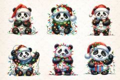 Cute Panda Christmas Clipart Bundle - CraftNest - Digital Crafting and Art