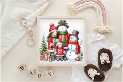 Snowman Family Christmas Clipart Bundle - CraftNest - Digital Crafting and Art