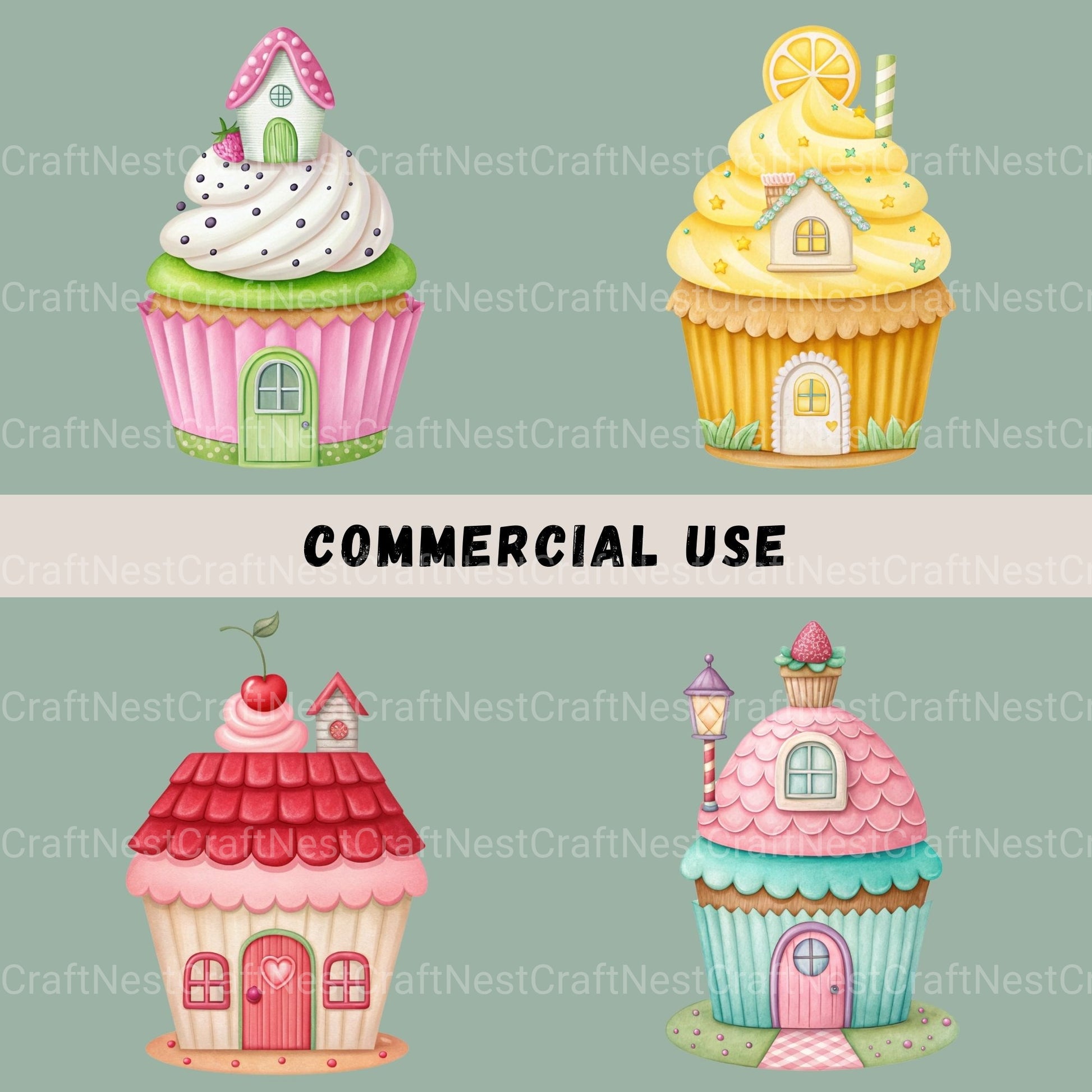 Cupcakes Fruit Clipart Bundle - CraftNest - Digital Crafting and Art