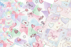 Pastel Valentines Junk Journal Papers - CraftNest - Digital Crafting and Art