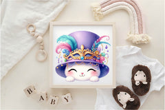 Mardi Gras Cute Kitty Clipart Bundle - CraftNest - Digital Crafting and Art