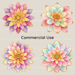 Glitter Flowers Clipart Bundle - CraftNest - Digital Crafting and Art