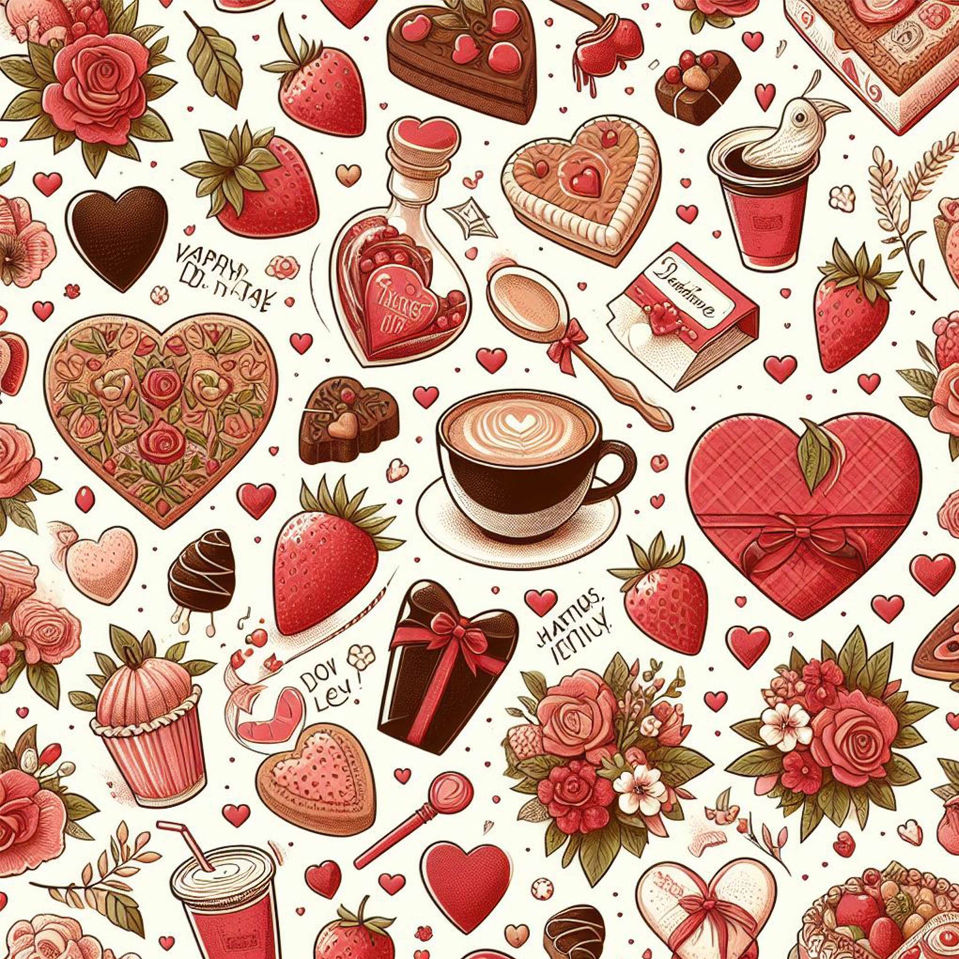 Valentine Red Seamless Digital Paper - CraftNest - Digital Crafting and Art