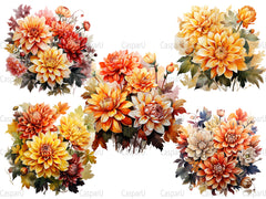 Fall Dahlias Clipart - CraftNest