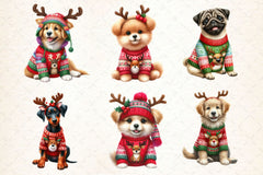 Christmas Dogs Clipart Bundle 2 - CraftNest - Digital Crafting and Art