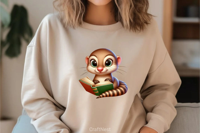 Cute Meerkat Reading Clipart Bundle - CraftNest - Digital Crafting and Art